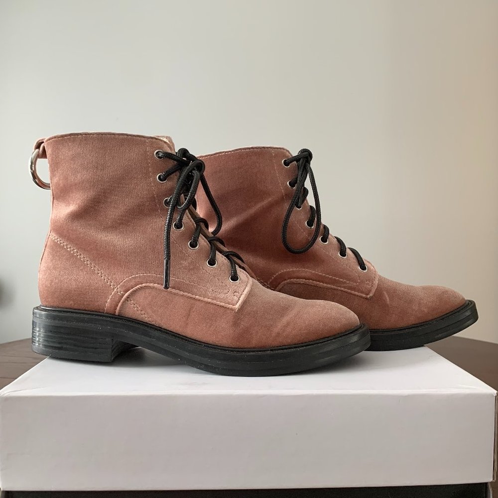 Dolce Vita Bardot Velvet Combat Boots